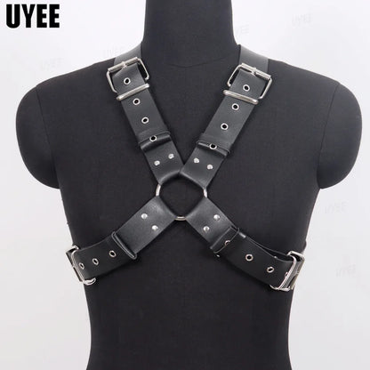 UYEE Men Harness Belts Body BDSM Bondage Gay Chest Body Cage Harness Strap Fetish Exotic Tops Rave Costume for Adults Gay