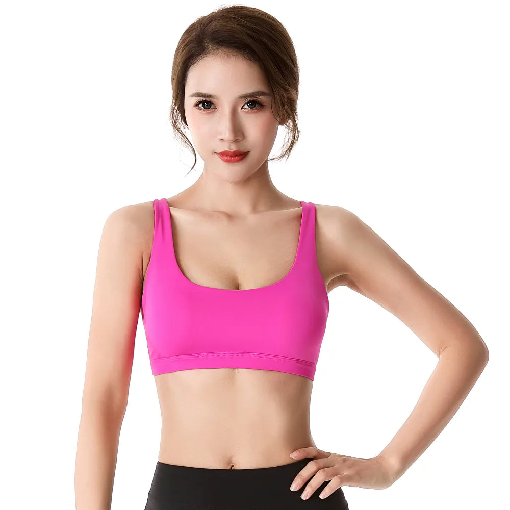 ฟิตเนสกีฬา Bra สำหรับผู้หญิง Push Up Wirefree เบาะ Crisscross Strappy วิ่งออกกำลังกายการฝึกอบรมการออกกำลังกายโยคะชุดชั้นใน Crop Tops