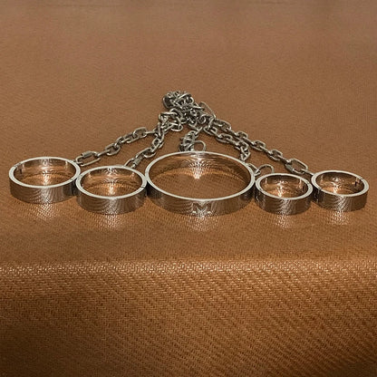 สแตนเลสสตีล handcuffs ปรับโลหะ Bondage Handcuffs ข้อเท้า Cuffs คอสำหรับ Fetish Bdsm Slave Roleplay Shackles 18 +