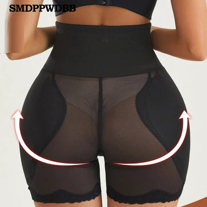 High waist seamless body shaper abdomen butt lifting buttocks control panties invisible pad padded hip enhancing underwear