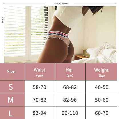 VDOGRIR Cotton Women's Sports Panties Underwear Seamless Thongs Low Waist Sexy Woman Comfortable Underpants Letter Lady G-String