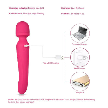 Chauffage AV baguette magique Massage vibrateur point G stimulateur clitoridien Masturbation féminine godes vibrateur pour femmes Rechargeable