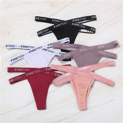 Women Sexy Low Waist Thongs Panties Female Cotton G-String Underwear Ladies Letter Belt Lingerie M-XL Girls Intimates Bikini New