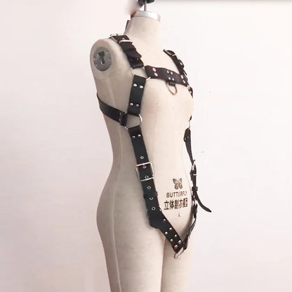 TRODEAM Harnais de poitrine en cuir sexy pour hommes, armure d'épaule réglable, rivets, ceintures de bondage BDSM, ceinture de lingerie de haute qualité pour hommes