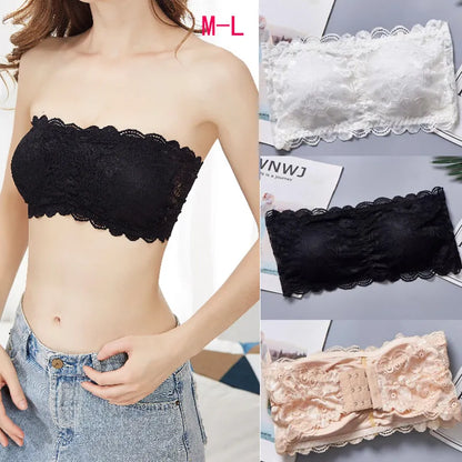 ผู้หญิงด้านบนเซ็กซี่ลูกไม้ชุดชั้นในที่มองไม่เห็น Push Up Bralette Bra Lady Underwea ฤดูร้อนหน้าอก Wraps Crop Top