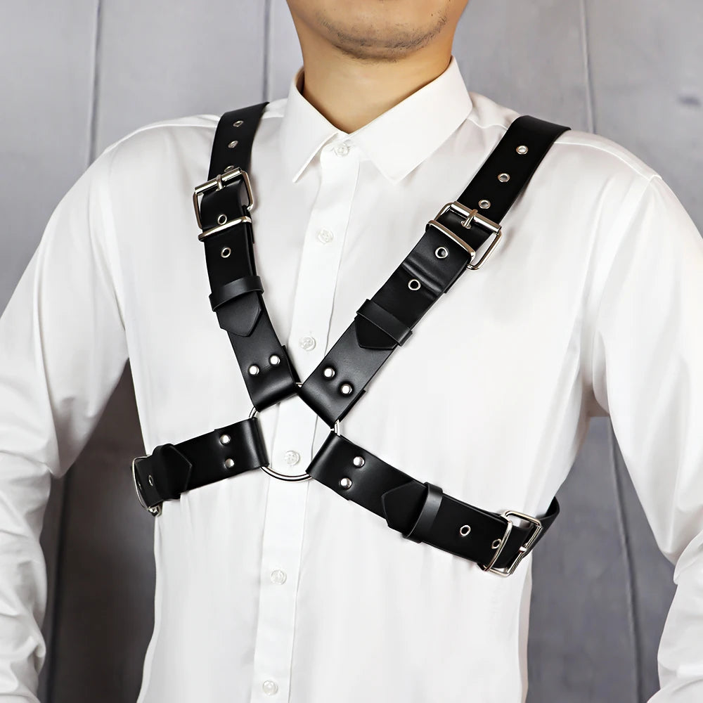 UYEE Men Harness Belts Body BDSM Bondage Gay Chest Body Cage Harness Strap Fetish Exotic Tops Rave Costume for Adults Gay