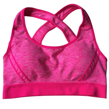 Women  Sports Bra Lady Quick Dry Yoga Padded Fitness Stretch Workout Seamless Solid Tank Top Bra