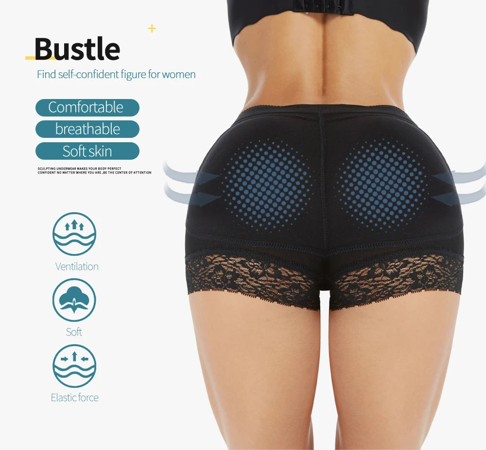 SMDPPWDBB Butt Lifter Shapewear Waist Trainer Shorts Hip Enhancer Body Shapers Underwear Women Tummy Control Panties Lace Black