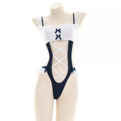 AniLV – maillot de bain de la série Maid, Costume de Bikini pour étudiante, jeu de rôle d'été, fête à la piscine, uniforme de demoiselle d'honneur, maillot de bain Cosplay