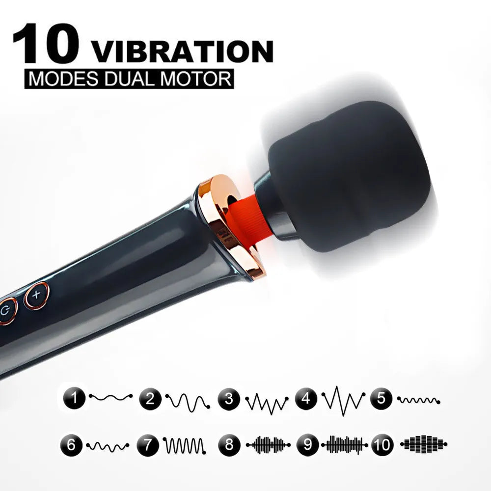 ขนาดใหญ่ Magic Wand Vibrator สำหรับผู้หญิง Masturbator Body Massager 10 Speed ​​Vibrators Clitoris กระตุ้นเพศของเล่นสำหรับผลิตภัณฑ์สำหรับผู้ใหญ่