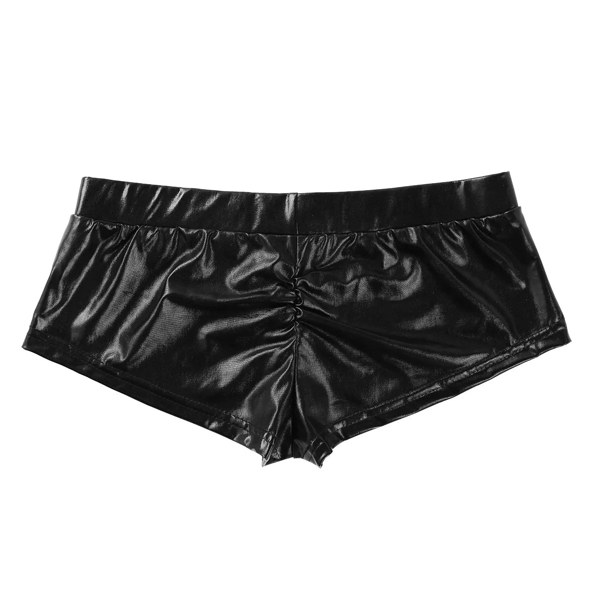 Womens Fashion Shorts Bottoms Shiny Faux Leather Low Waist Hot Shorts Pants for Clubwear Pole Dancing Raves Festivals Costumes