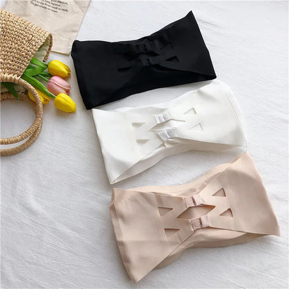 Sans couture une pièce bustiers femmes coussinets amovibles intimes basique noir/blanc/peau femmes bretelles soutien-gorge Bandeau bustier tubulaire