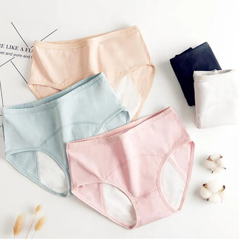 Panties for Menstruation Women Period Underwear 4 Layer High Waist Cotton Plus Size Heavy Flow Absorbency Culotte Menstruelle