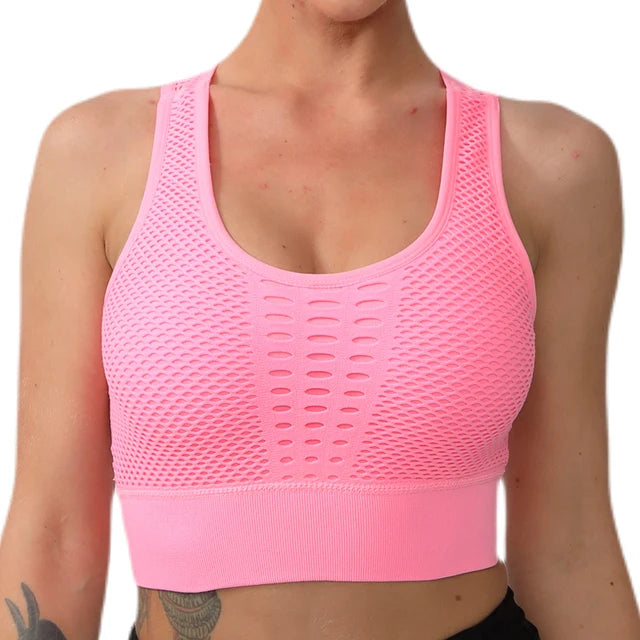 Yoga Sports Bra Women Yoga Crop Top Shockproof Push Up Underwear Fitness Bras Athletic Vest Gym Shirt Sport Sportswear Sling Bra