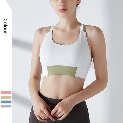 High Stretch Yoga Crop Top Sports Wear For ladies Gym Shockproof Running Sport Bra Push Up Gym workout Vest Cloth