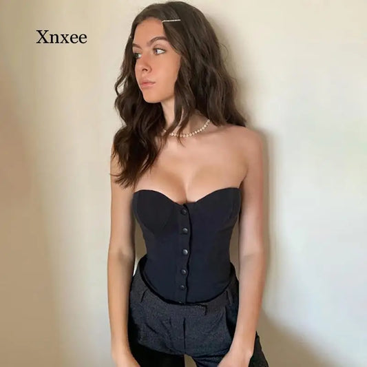 Débardeur sans bretelles pour femmes, Sexy, Club, automne hiver, mode soirée, épaules dénudées, Camis élégant, Slim, bustier tubulaire, vêtements