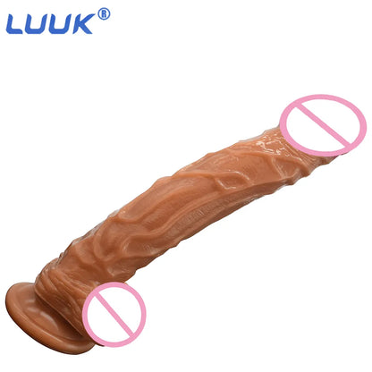 LUUKยาวDildoสมจริงเลือดเรือเลียนแบบอวัยวะเพศชายImitatorสำหรับผู้หญิงไม่มีVibrator Masturbationสวมใส่ผู้ใหญ่ของเล่นยางDick