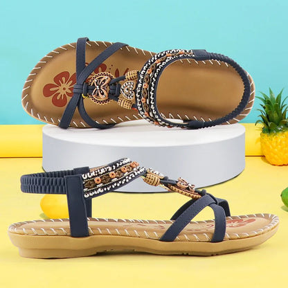 Sandales de vacances pour femmes, chaussures de vacances, imprimées de fleurs, marche, mode douce, gladiateur, sandales d'été de luxe de styliste, 2022