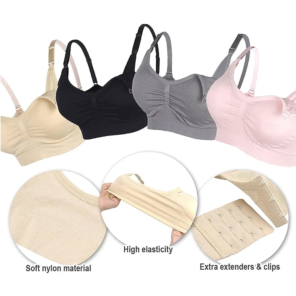 Maternity Bras Wirefree พยาบาล Bra การตั้งครรภ์เสื้อผ้าป้องกันการหย่อนคล้อยให้นมบุตรผู้หญิง Breathable lactancia Bra