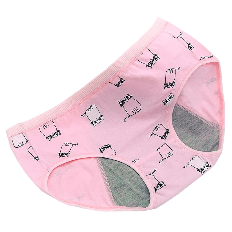 6pcs/lot menstrual panties women Cotton Menstruation Underwear Women Sexy women's period underwear Cartoon lingerie for ladies