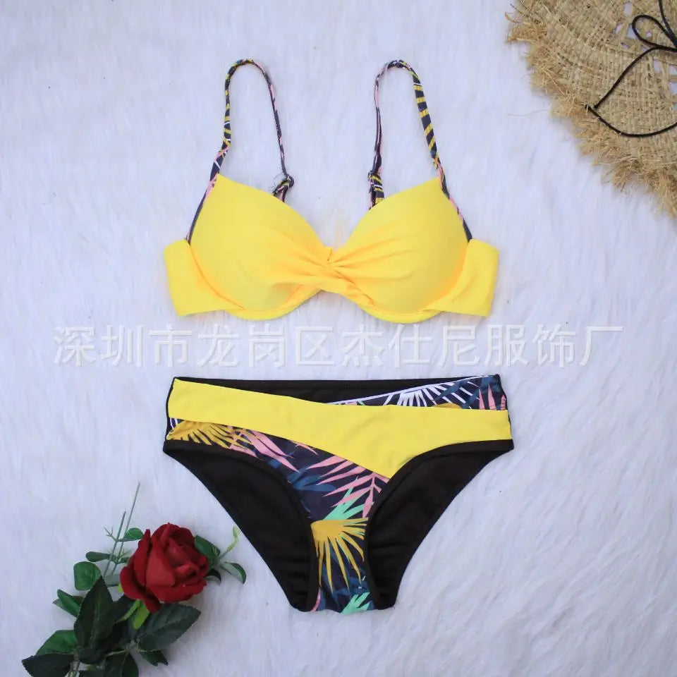 2020 New Swimsuit Women Swimwear High Waist Bikini Ruffle Bikini Set Push Up Bathing Suit Print Beach wear Summer Biquini Female