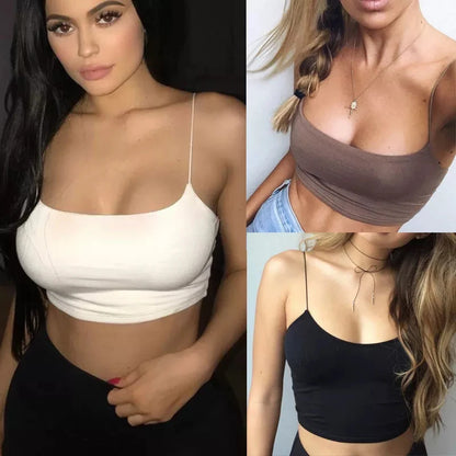 Hot Fashion Women's Club Tank Tops Solid Strappy Sleevless Camisoles Tube Sport Bra Bralette Casual Sexy Ladies Summer Tanks