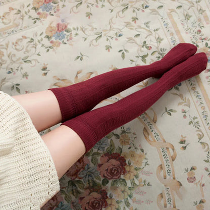 Knee Socks Women Cotton Thigh High Over The Knee Stockings For Ladies Girls Warm Long Stocking Sexy Medias