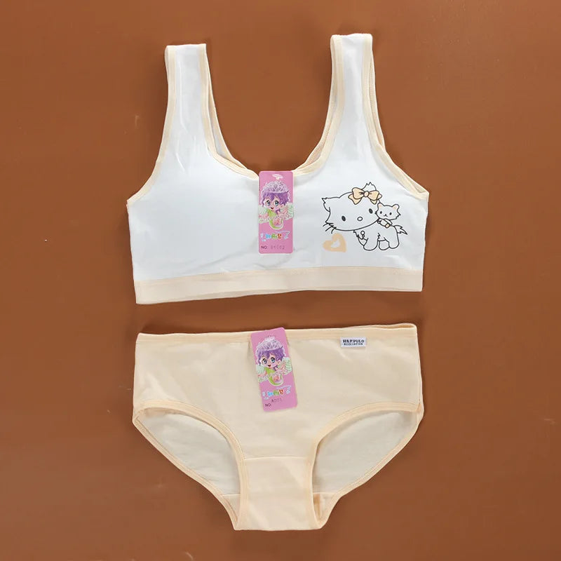 Young Girls Underwear Set Teenage Clothes Sets Teenager Sport Underwear Training Bra For Girls Teen Bra And Panties Sets 8-15Y