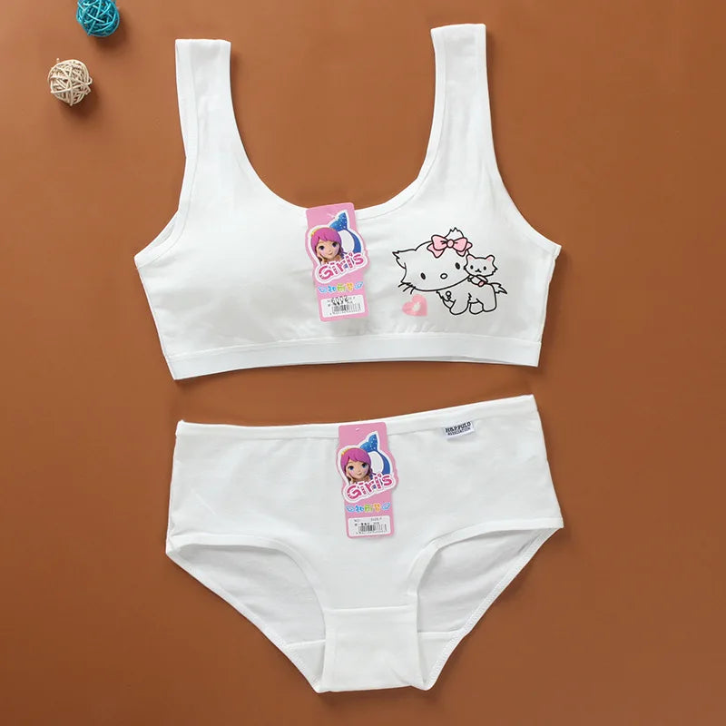 Young Girls Underwear Set Teenage Clothes Sets Teenager Sport Underwear Training Bra For Girls Teen Bra And Panties Sets 8-15Y