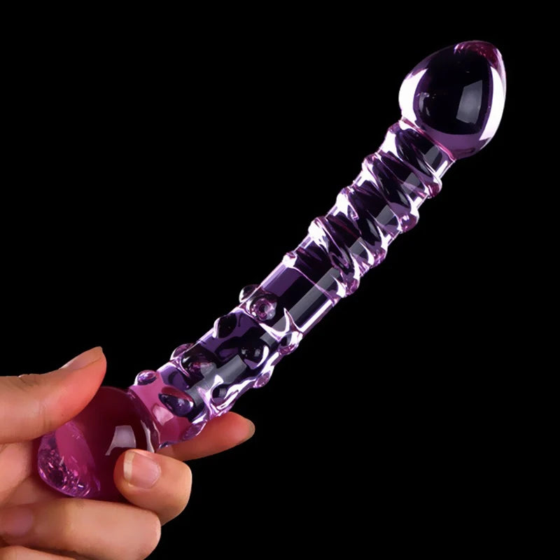 Godemiché en verre cristal, Plug Anal, jouet sexuel lesbien, bâton de Stimulation clitoridienne vaginale, produit sexuel lisse pour Masturbation féminine