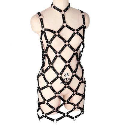 Bdsm Bondage femmes cuir harnais ceinture Femdom Sexy Lingerie Teddies Body fétiche soutien-gorge Cage Punk jarretière corps sangle jupe