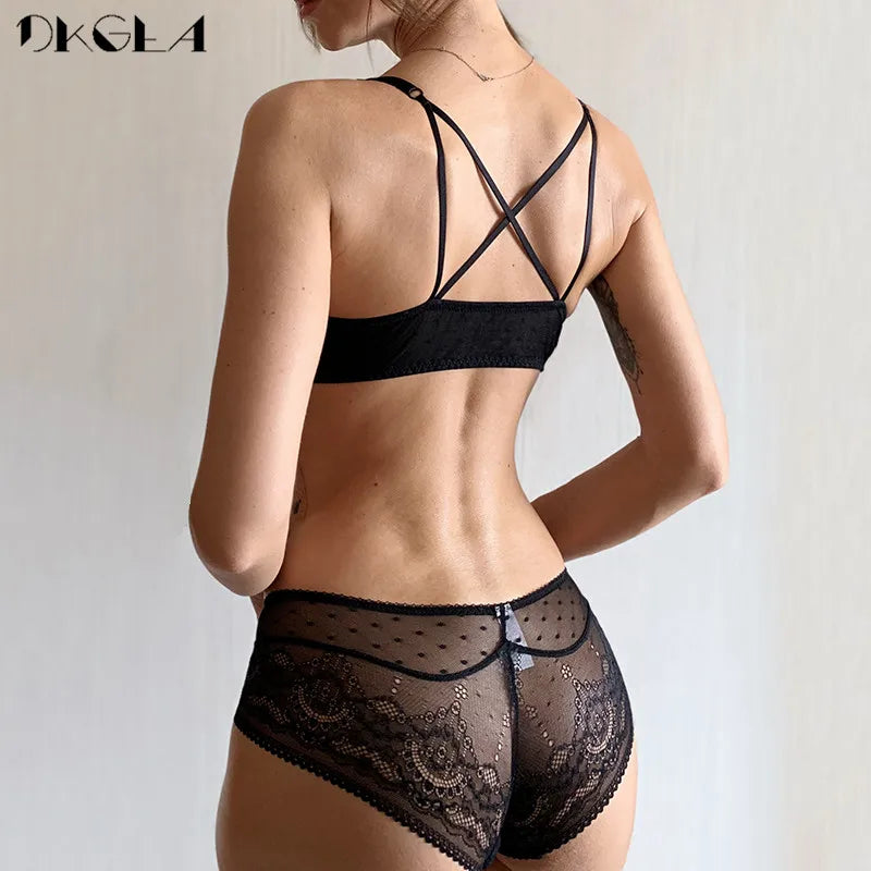 Fermeture avant soutien-gorge culottes ensembles dentelle broderie femmes ensemble de Lingerie rassembler brassière noir épais Push Up soutiens-gorge Sexy ensemble de sous-vêtements