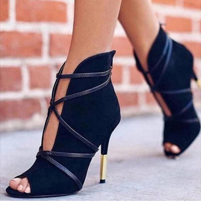 2022 Women's High Heel Sandals Ladies Shoes Sexy Open Toe Ankle Boots Autumn Shoes Wedding Parrty Women Sandals Office Pumps