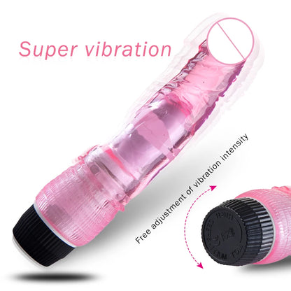 Crystal Silicone Realistic Big Dildo Super Vibration G Spot Vibrator Stimulator MultiSpeed Massage Wand Adult Toys for Women