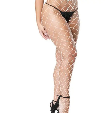 2021 Offre Spéciale Femmes Dame Sexy Grande Grille Bas Collants Femme Haute Élastique Collants Maille Résille Bonneterie Rose Vif Blanc Rouge