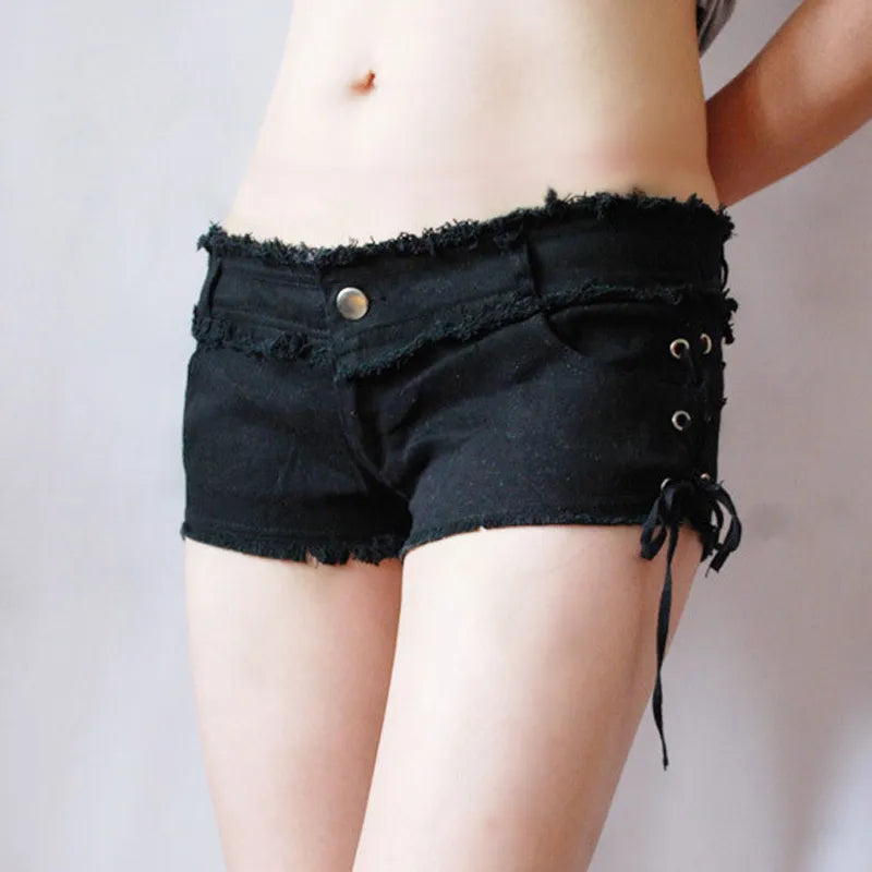 Sexy Women Tassel Low Rise Waist Hot Short Sexy Denim Booty Sexy Jeans Shorts Cute Micro Mini Short Club Wear Fashion F26