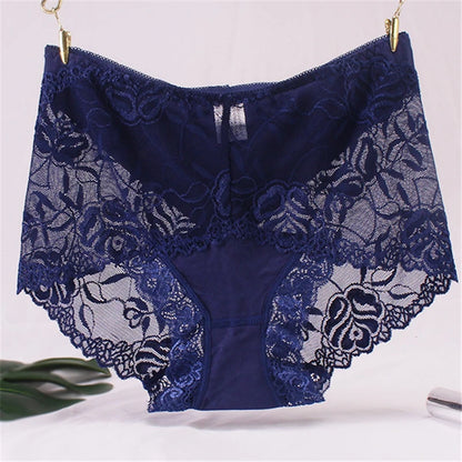 New sexy ladies panties high waist lace large size cotton bottom female briefs comfortable breathable quality underwear women