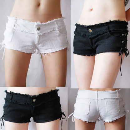 Sexy Women Tassel Low Rise Waist Hot Short Sexy Denim Booty Sexy Jeans Shorts Cute Micro Mini Short Club Wear Fashion F26