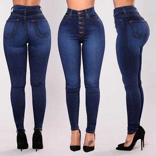 Jean pour femmes taille haute Push Up jean haute élastique Stretch dames maman jean femme lavé Denim pantalon crayon maigre