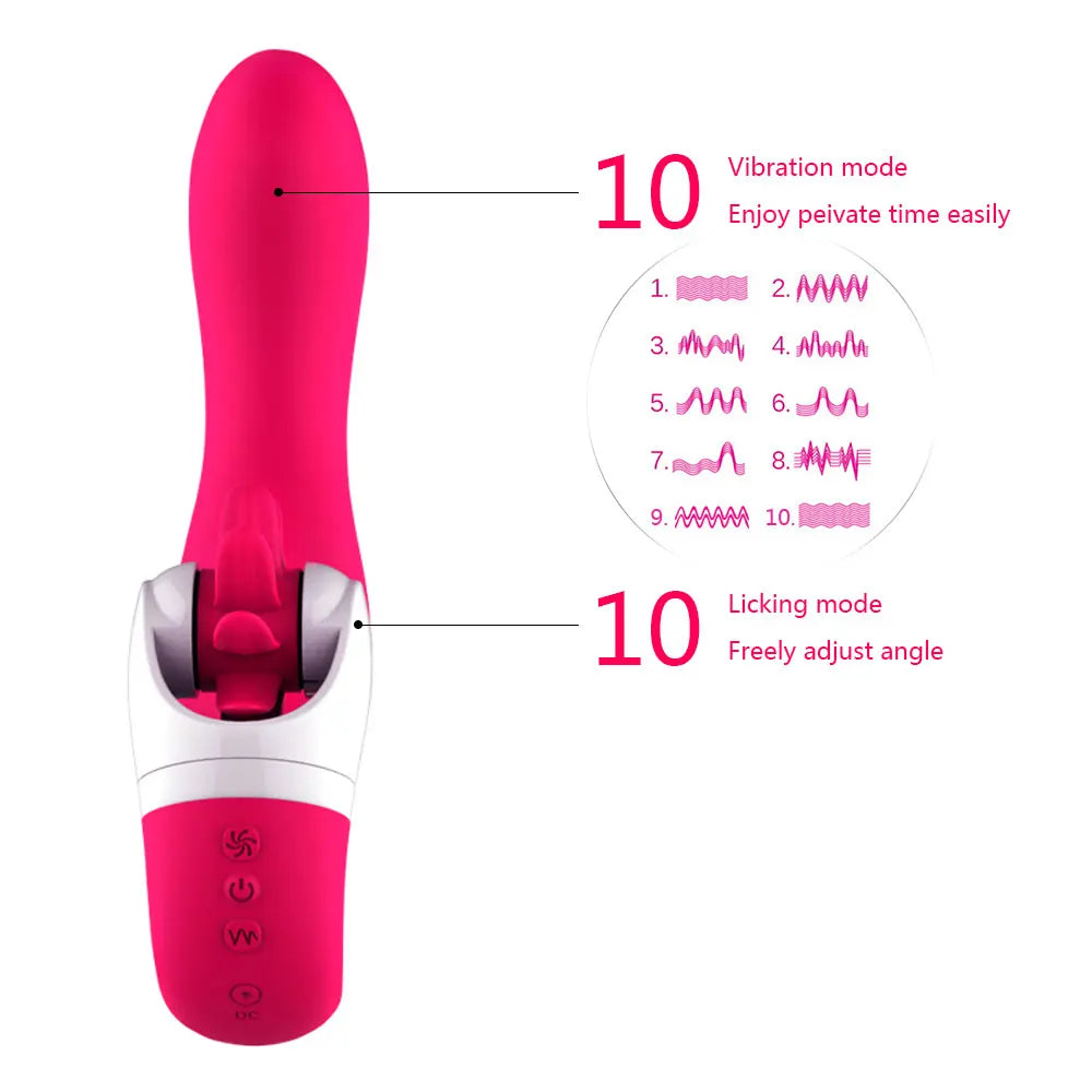 10 ความเร็ว Mute การหมุนเครื่องสั่น Dildo ลิ้นเลียช่องปากเพศของเล่นสำหรับผู้หญิง G Spot Massager Clitoris Stimulator ผลิตภัณฑ์สำหรับผู้ใหญ่