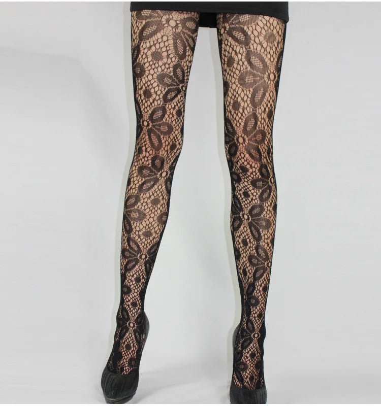 แฟชั่นสตรีเลดี้หญิงสีดำเซ็กซี่ Fishnet ถุงน่อง Jacquard Pantyhose Tights Skull ผู้หญิง 1pcs dww42