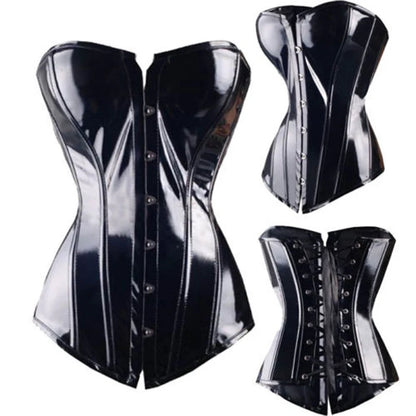 Fashion Ladies Corset Sexy Underbust Corsets And Bustiers Body Shaper Slimming PVC Lingerie Waist Trainning Tops Steampunk