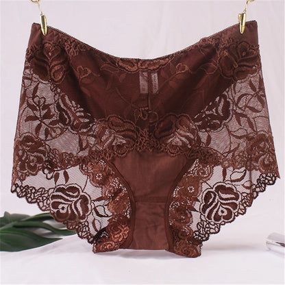 New sexy ladies panties high waist lace large size cotton bottom female briefs comfortable breathable quality underwear women