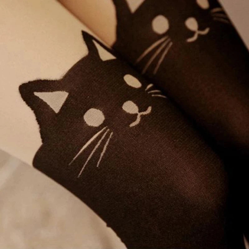 2019 New Japan Fashion Cute Cat Design Legwear Ladies Girls Meow Silk Pantyhose Nylon Lovely Kitty Tights Leggings For Women