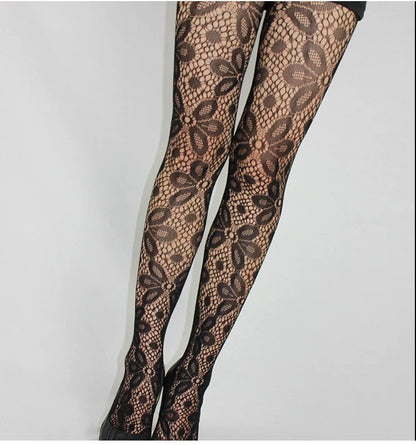 Fashion Womens Lady Girls Black Sexy Fishnet Pattern Jacquard Stockings Pantyhose Tights  skull Woman 1pcs dww42