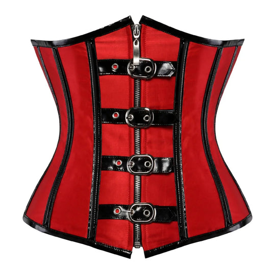 Corset gothique sous le buste désossé en acier, fermeture éclair, cintré à la taille, Corsets et Bustiers Steampunk, grande taille XS-3XL, à lacets