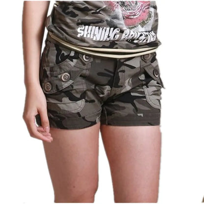 Women's Summer Camouflage Shorts Casual Military Zipper Pocket Pantaloon Ladies Plus Size 4XL Cotton Slim Fit y2k Mini Shorts