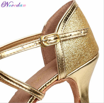 Professional Silver Gold Salsa Dance Shoes For Women Discount Latin Dance Shoes Popular Sexy Salsa Shoes Ladies 5cm/7cm Heel