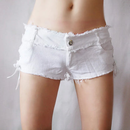 Sexy Women Tassel Low Rise Waist Hot Short Sexy Denim Booty Sexy Jeans Shorts Cute Micro Mini Short Club Wear Fashion F26