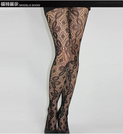 Fashion Womens Lady Girls Black Sexy Fishnet Pattern Jacquard Stockings Pantyhose Tights  skull Woman 1pcs dww42